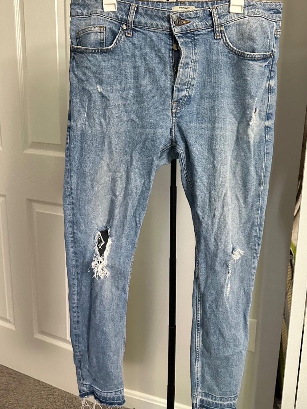 Topman Stretch Skinny Distressed Jeans - Men’s 36L